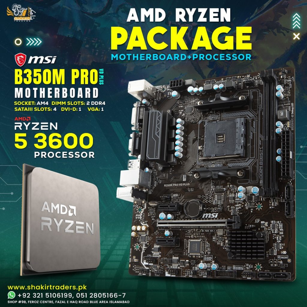 MSI B350M Pro with Ryzen 3600 Package