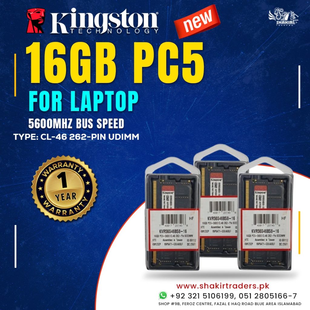 16GB Kingston PC5 Laptop (New)