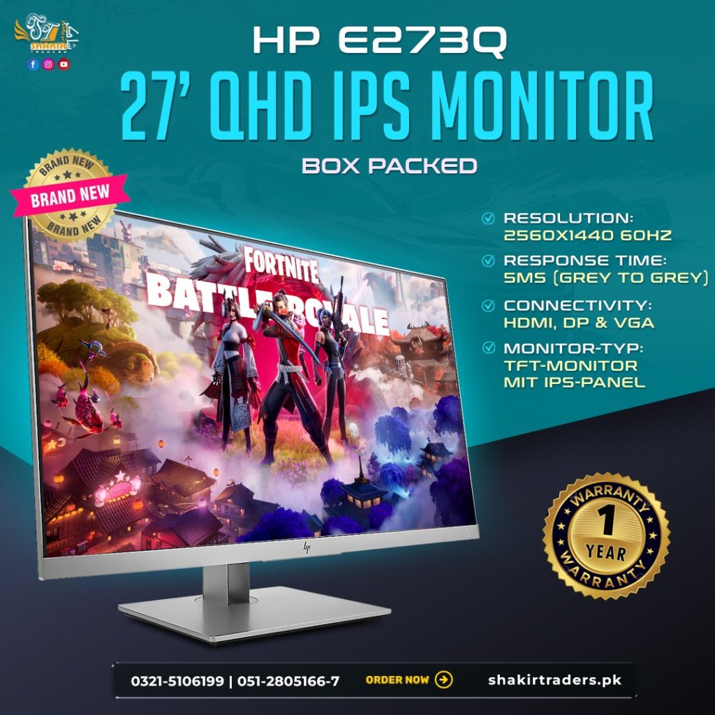 HP E273Q 27" QHD IPS Monitor