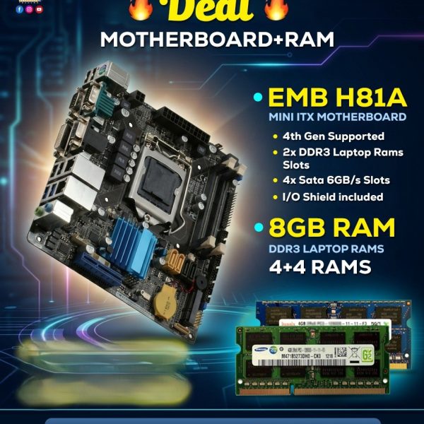 EMB H81A Mini ITX with 8GB Laptop Ram