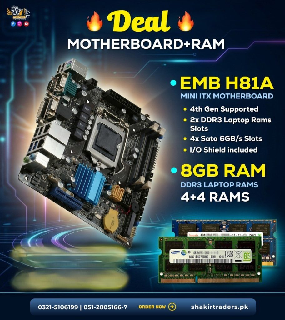 EMB H81A Mini ITX with 8GB Laptop Ram
