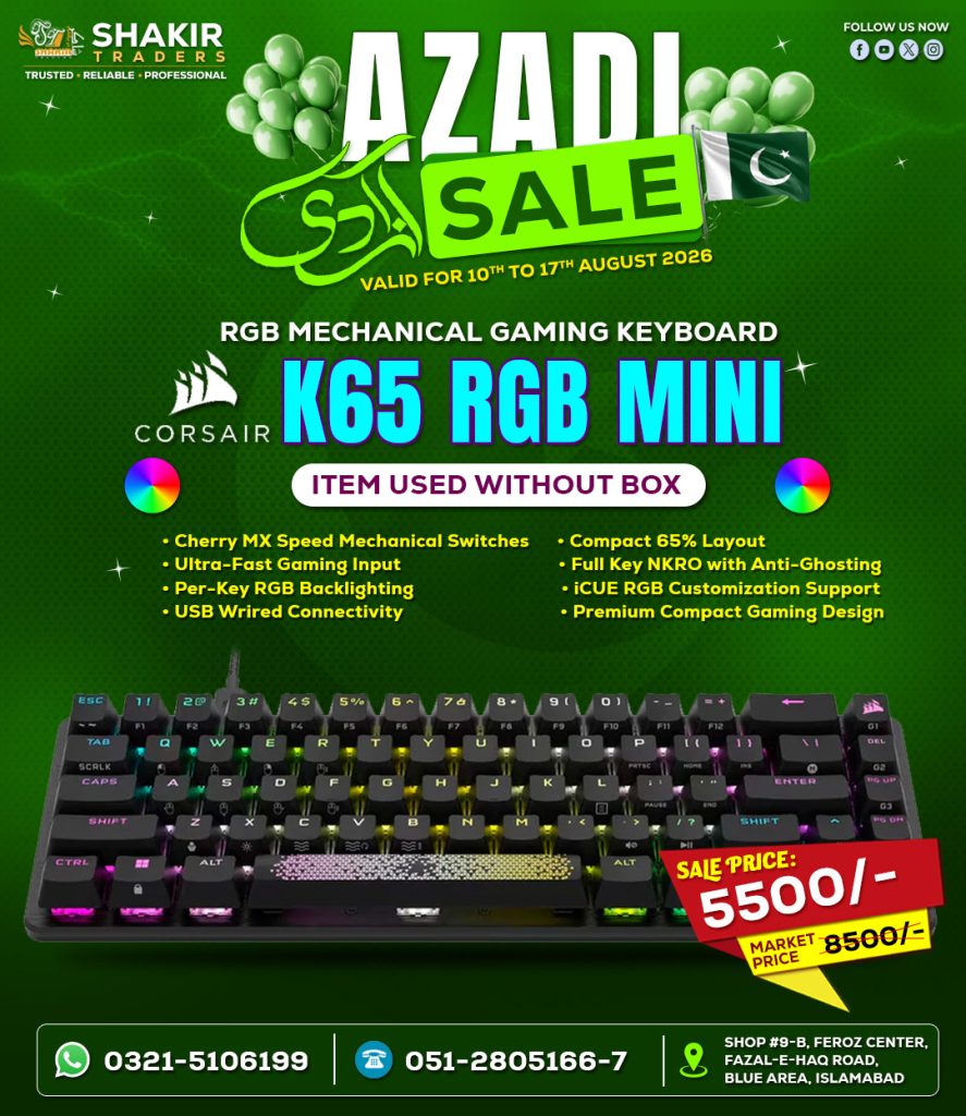 Corsair K65 Mini Gaming Mechanical Keyboard