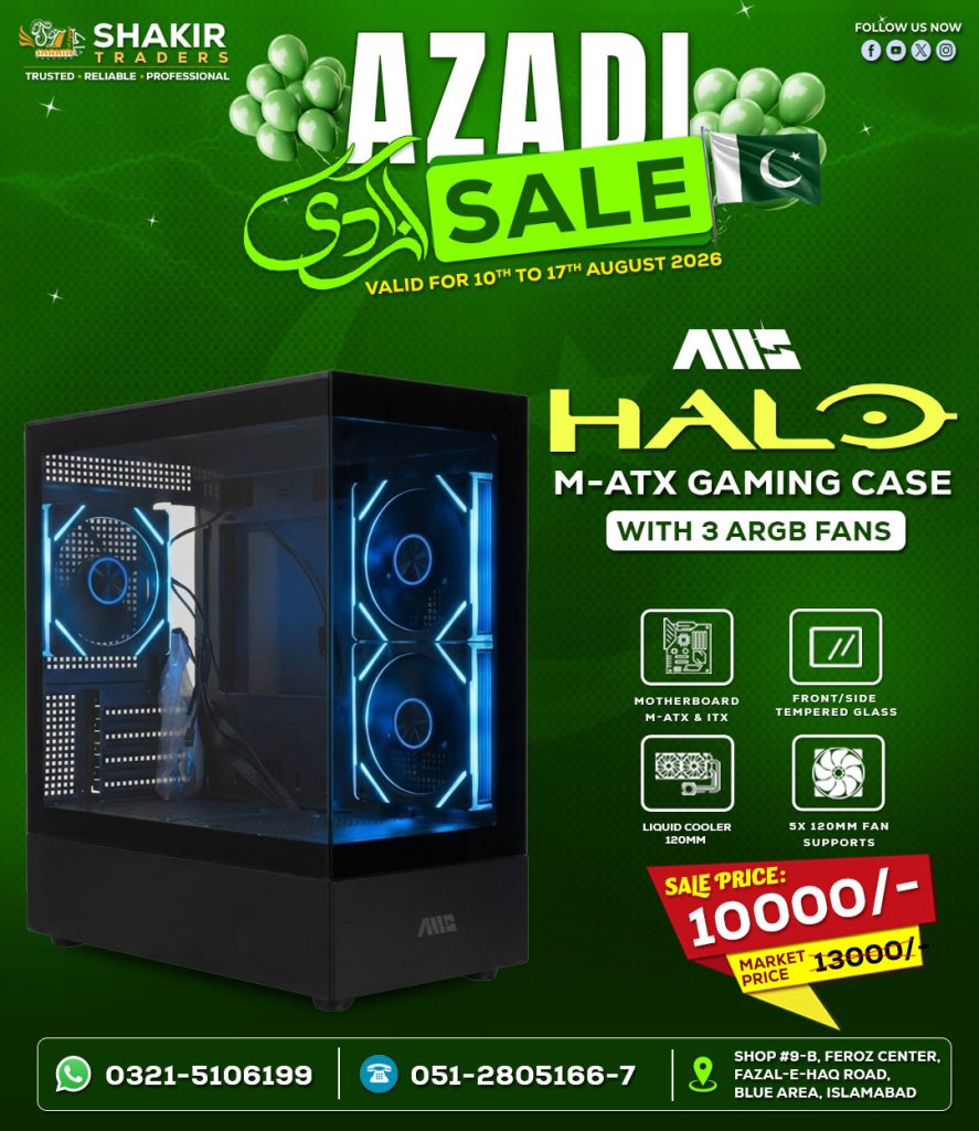 AMS Halo Gaming Case with 3 RGB Fans