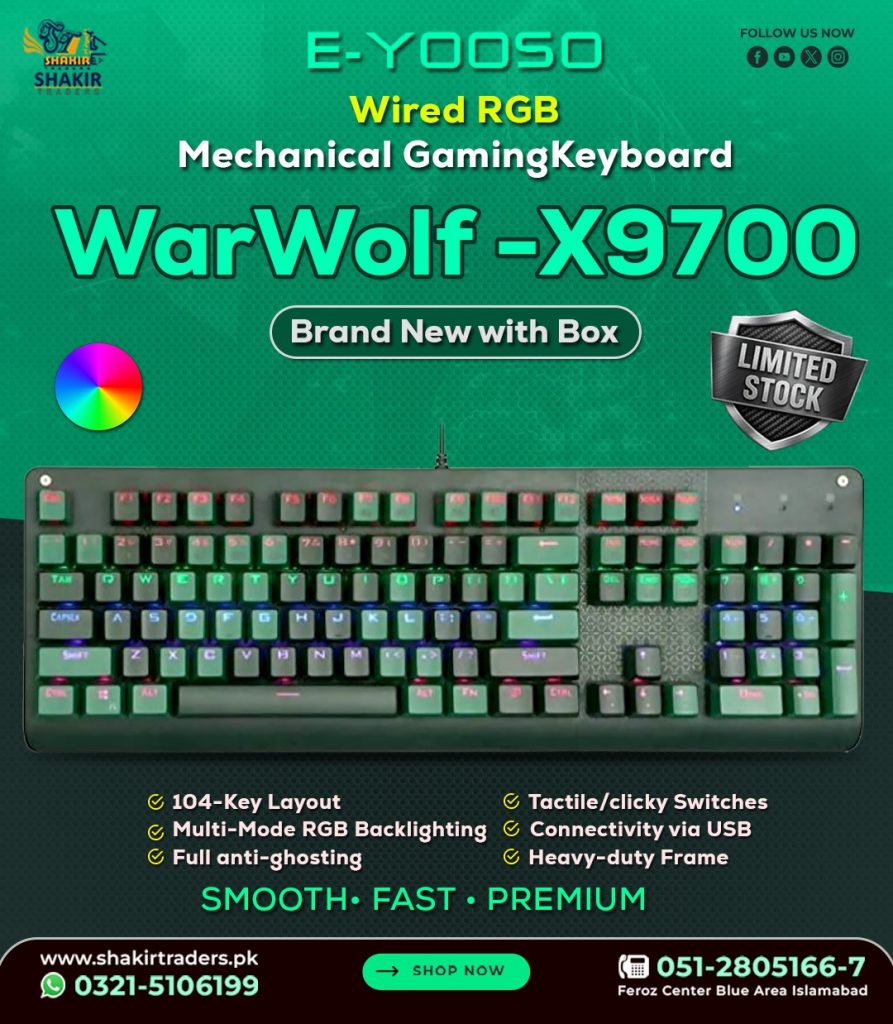 Eyooso WarWolf X9700 Gaming Mechanical Keyboard