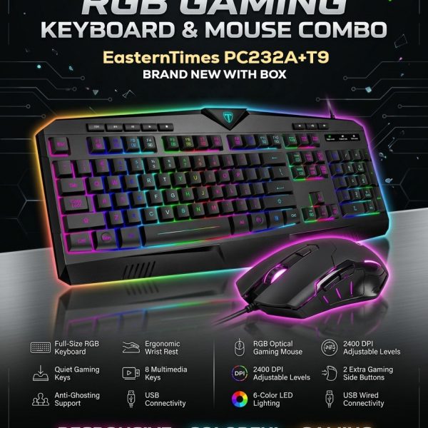 EasternTimes PC232A+T9 Gaming Mechanical Keyboard & Mouse