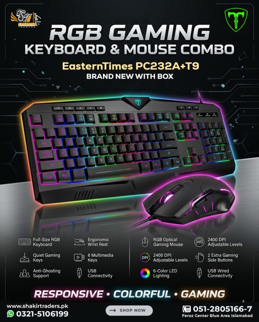 EasternTimes PC232A+T9 Gaming Mechanical Keyboard & Mouse