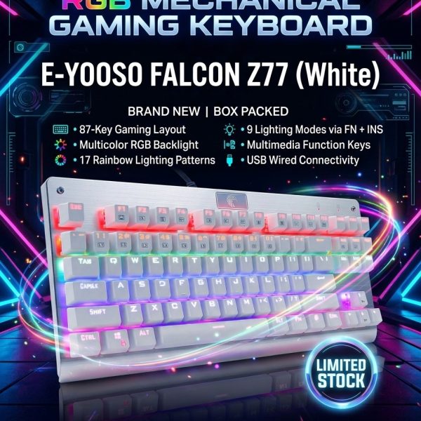 Eyooso Z77 Falcon White Gaming Mechanical Keyboard