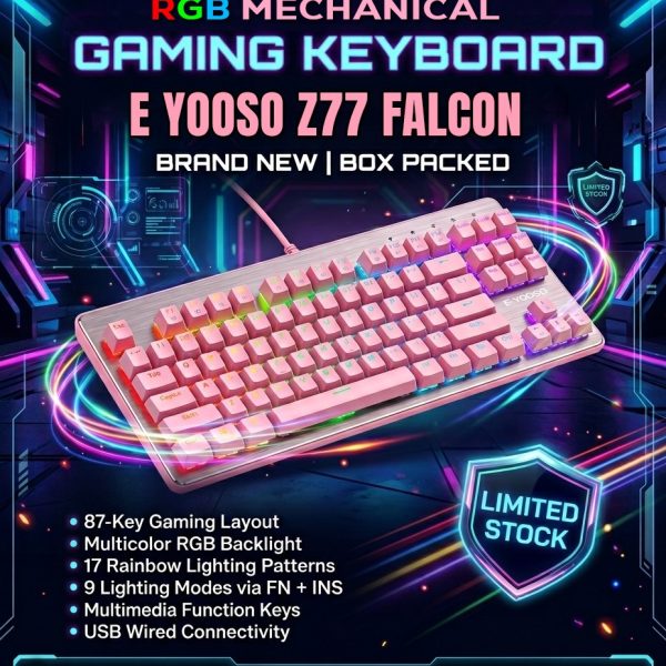 Eyooso Z77 Falcon Pink Gaming Mechanical Keyboard