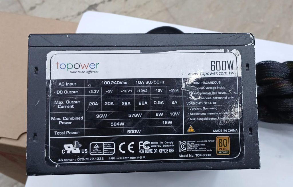 Topower 600W Power Supply (Used)