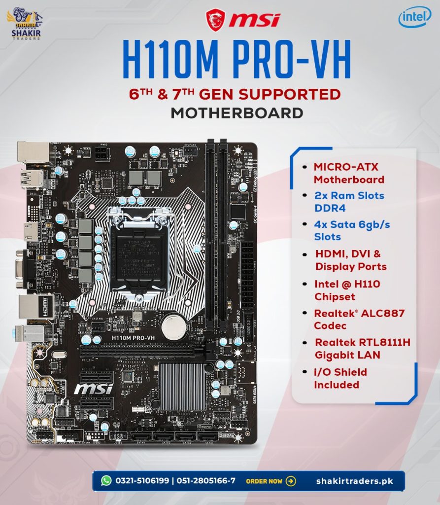MSI H110M Pro-VH Motherboard (Used)