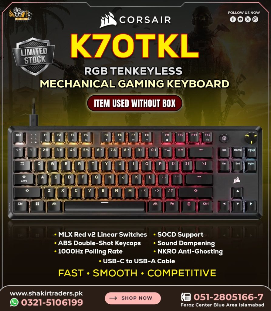 Corsair K70TKL Gaming Mechanical Keyboard