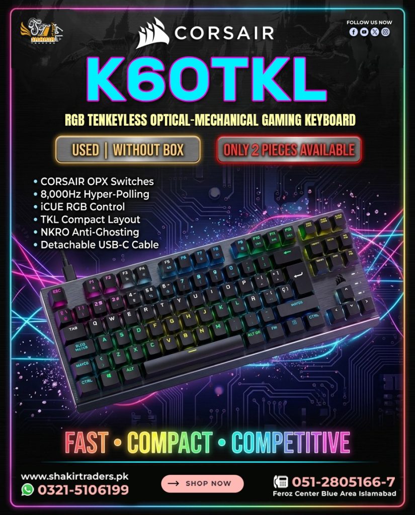Corsair K60TKL Gaming Mechanical Keyboard