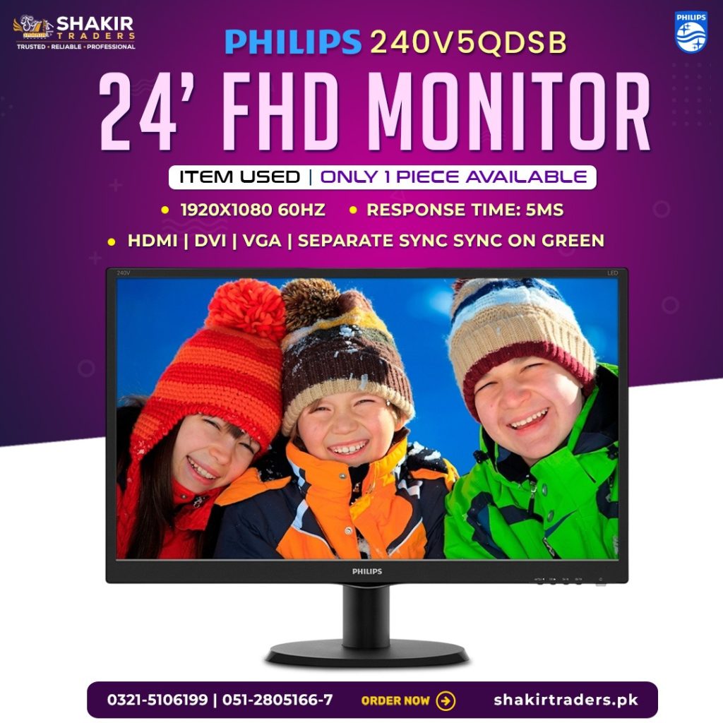 Philips 240V5QDSB 24" FHD Monitor